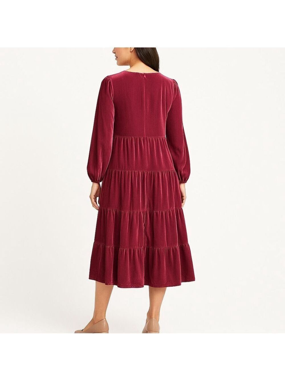 Women's Eliza J Dress Size 12 Red Velvet - Picture 2 of 9